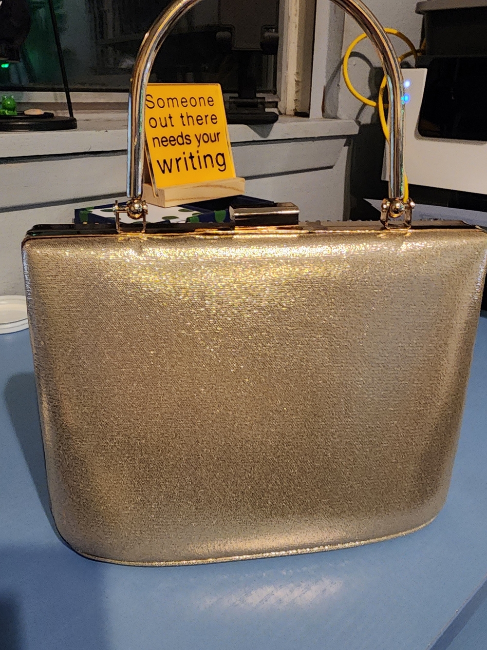 Prezzo Gold Beaded Evening Top-Handle Clutch - Picture 8 of 8